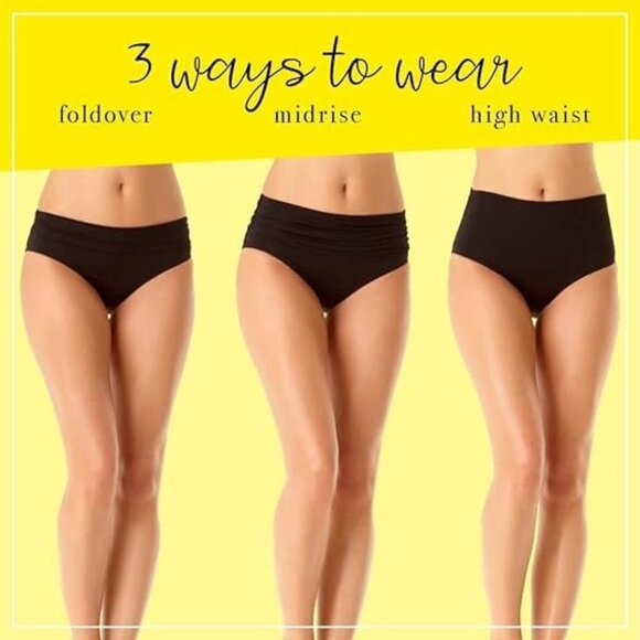 Anne Cole Women's High Waist Fold Over Shirred Bikini Bottom Swimsuit XXL jade - Picture 5 of 6